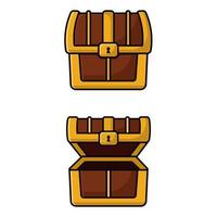 Vector treasure chest, Vector illustration cartoon style