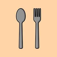 spoon and fork vector design