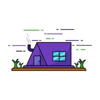 Purple tent vector. Simple illustration of building design vector