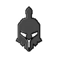 Pixel art gladiator helmet design vector