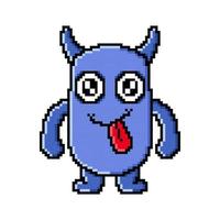 Pixel art happy illustration monster design kawaii vector