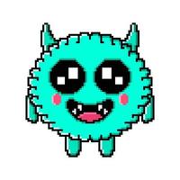 Pixel art cute monster colorful vector design mascot