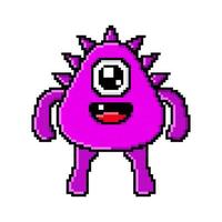 8 Bit happy illustration monster design kawaii vector