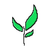 Vector pixel art leaf design