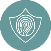 Fingerprint Sheild Icon Style vector