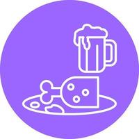 comida y cerveza icono estilo vector