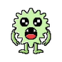 8 bits linda ilustración mascota monstruo diseño kawaii vector