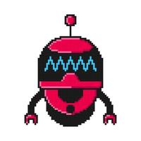 Vector 8-Bit modern illustration robot design