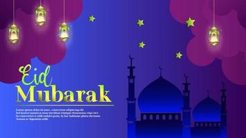 Eid Mubarak custom background design for banner and website or social media template vector
