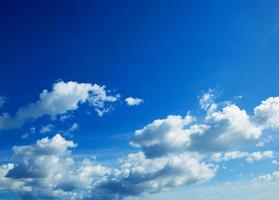 Blue sky with clouds closeup photo