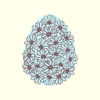 Floral easter egg vector
