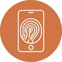 Mobile Lock Biometric Icon Style vector