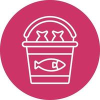 Fish Bucket Icon Style vector