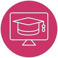 Online Graduation Icon Style vector