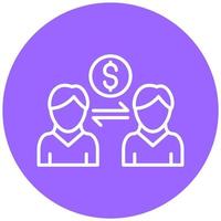 Peer to Peer Lending Icon Style vector