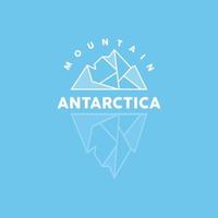 Iceberg Logo, Antarctic Mountains Vector In Ice Blue Color, Nature Design, Product Brand Illustration Template Icon