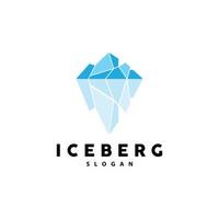 Iceberg Logo, Antarctic Mountains Vector In Ice Blue Color, Nature Design, Product Brand Illustration Template Icon