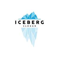 iceberg logo, antártico montañas vector en hielo azul color, naturaleza diseño, producto marca ilustración modelo icono