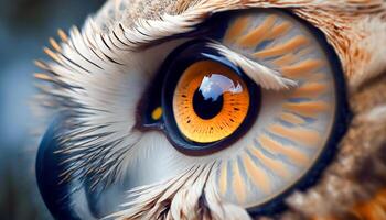 close up eye of owl, photo