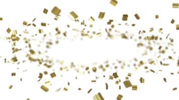 luxury flying gold confetti  frame png