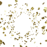 luxury flying gold confetti  frame png