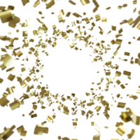 luxe vliegend goud confetti kader png