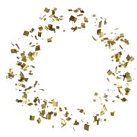 luxe vliegend goud confetti kader png