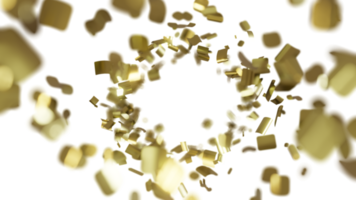 luxe vliegend goud confetti kader png