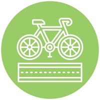 bicicleta carril icono estilo vector