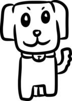black and white of dog cartoon vector