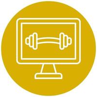 en línea gimnasio icono estilo vector