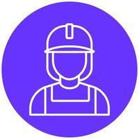 Factory Worker Woman Icon Style vector