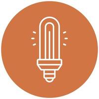 Cfl Tubular Bulb Icon Style vector