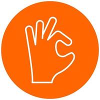 Okay Hand Sign Icon Style vector