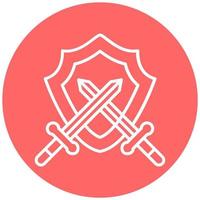 Two Swords And Shield Icon Style vector