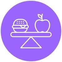 equilibrado dieta icono estilo vector