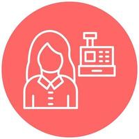 Cashier Female Icon Style vector