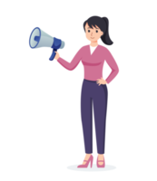 woman holding megaphone. media marketing png