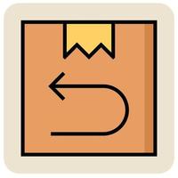 Filled color outline icon for Back parcel. vector