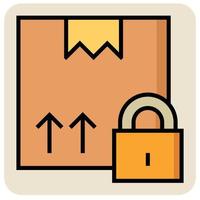 Filled color outline icon for Lock parcel. vector