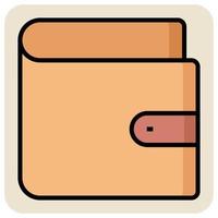 Filled color outline icon for Money wallet. vector