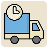 Filled color outline icon for Fast cargo. vector
