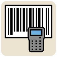 Filled color outline icon for Barcode scan. vector