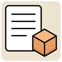 Filled color outline icon for Parcel bill. vector