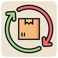 Filled color outline icon for Sync parcel. vector