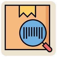 Filled color outline icon for Barcode scan. vector