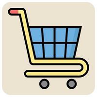 Filled color outline icon for Cart. vector