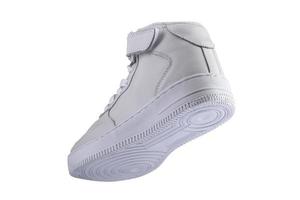 Sport shoes. White high sneaker on a white background. photo