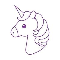 Unicorn head isolated icon vector illustration design graphic flat style. Cute unicorn heads. Suitable for kids design, part of coloring book, or fairy tale book design