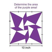 Geometric pattern for your design. Vector illustration. purple. Illustration of a math geometry problem, find the area of the shaded figure. Suitable for math problems etc